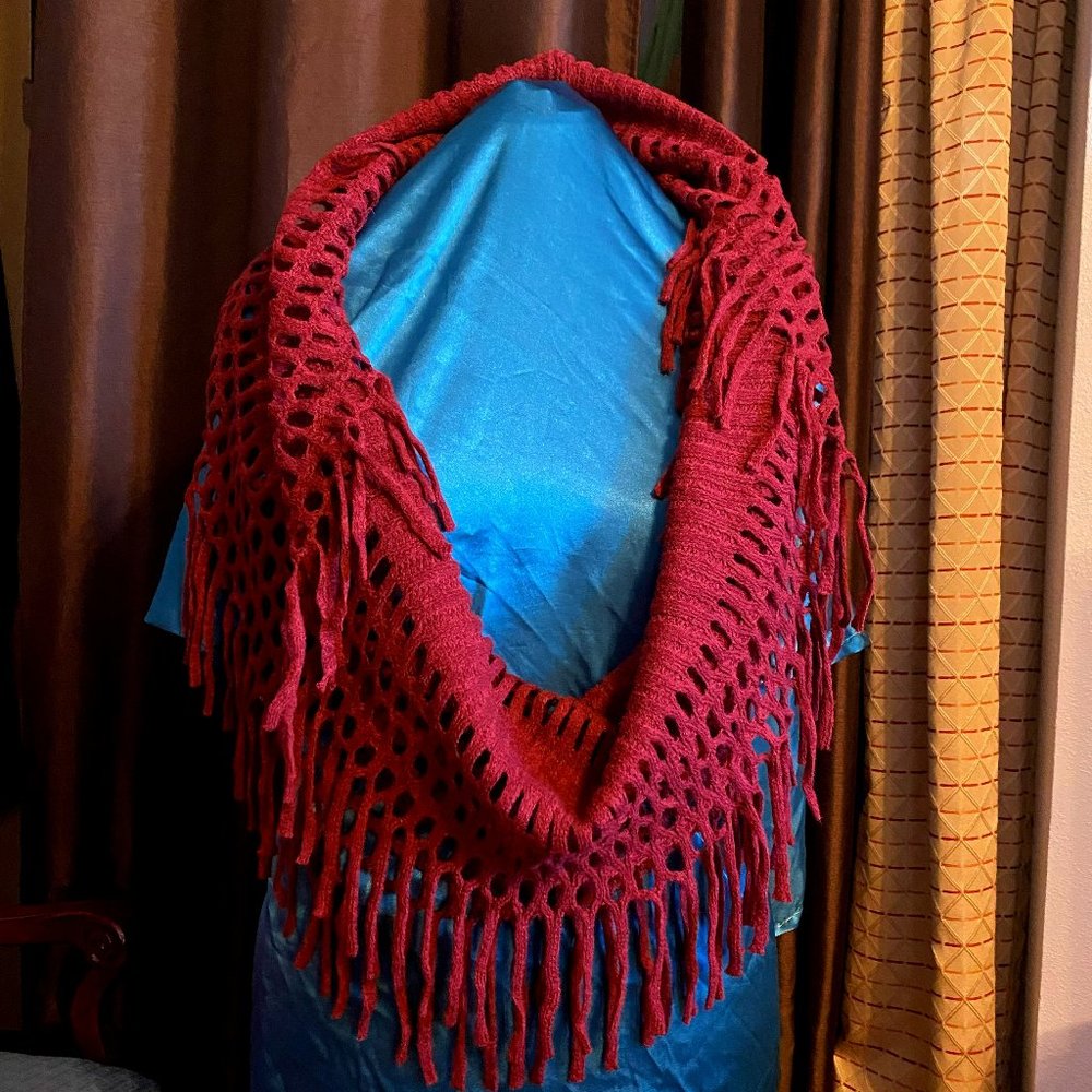 Blue Pacific cashmere & lambswool infinity scarf - Maroon